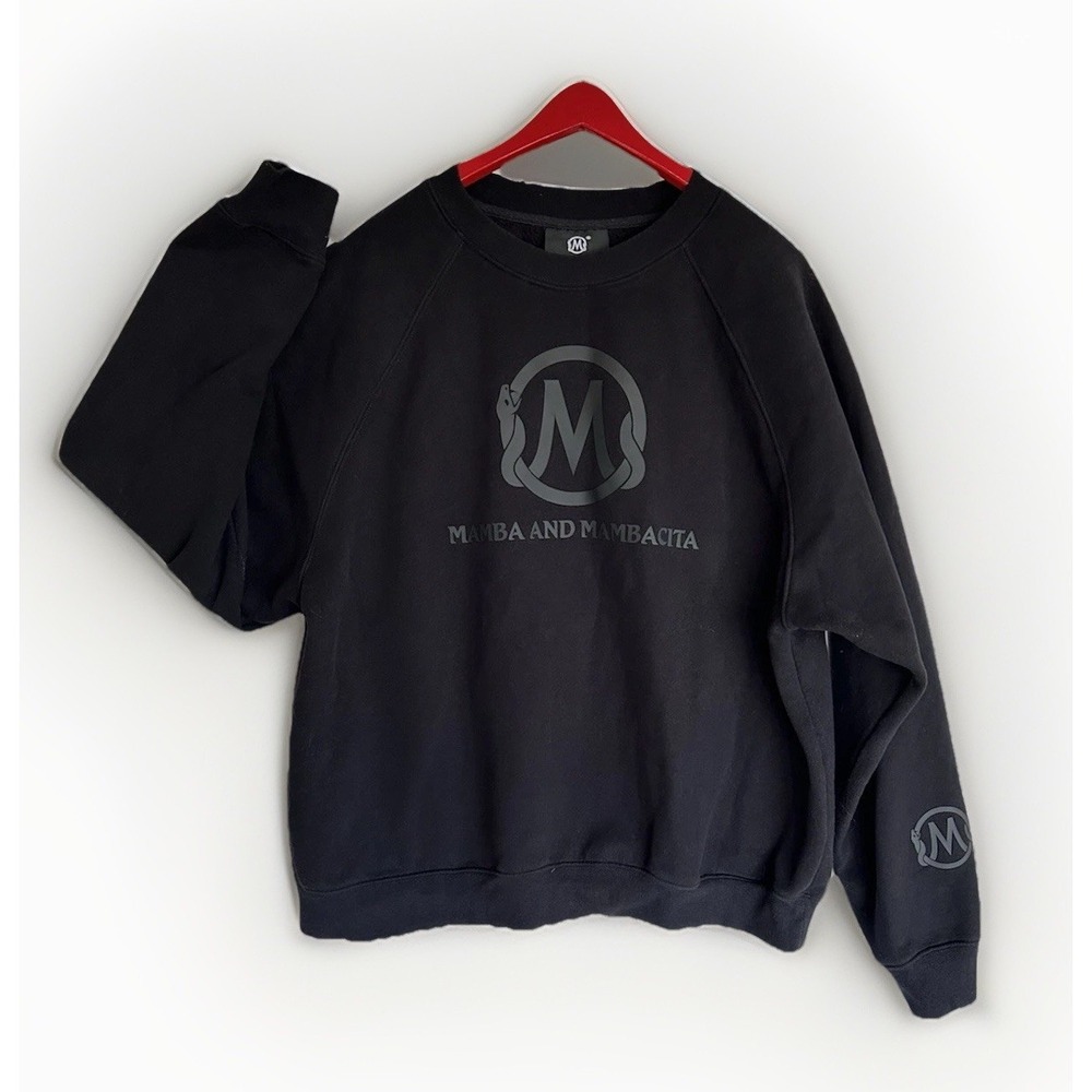 MAMBA AND MAMBACITA Sports Matte Black on Black Crewneck SWEATSHIRT L/XL 25" P-P